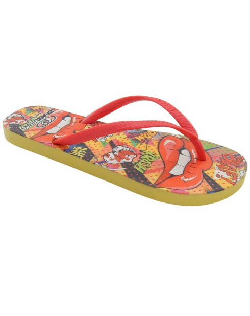 Tongs Printed Pop Art Lev rouges