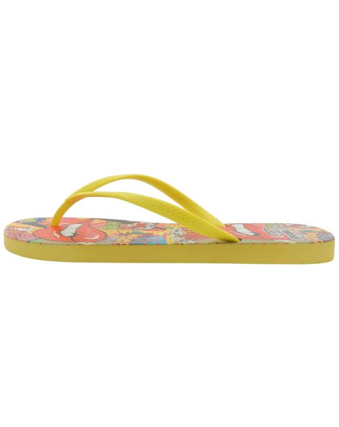 Tongs Printed Pop Art Lenna jaunes