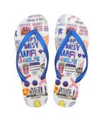 Tongs Printed Pop Art Sandra bleu royal