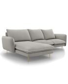 Canapé d'Angle Gauche en Tissu Vienna gris clair - 255x170x95 cm