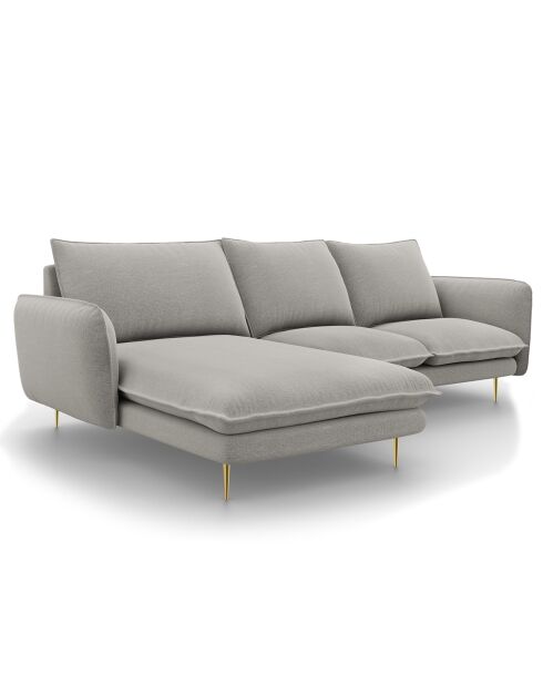 Canapé d'Angle Gauche en Tissu Vienna gris clair - 255x170x95 cm