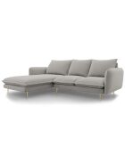 Canapé d'Angle Gauche en Tissu Vienna gris clair - 255x170x95 cm