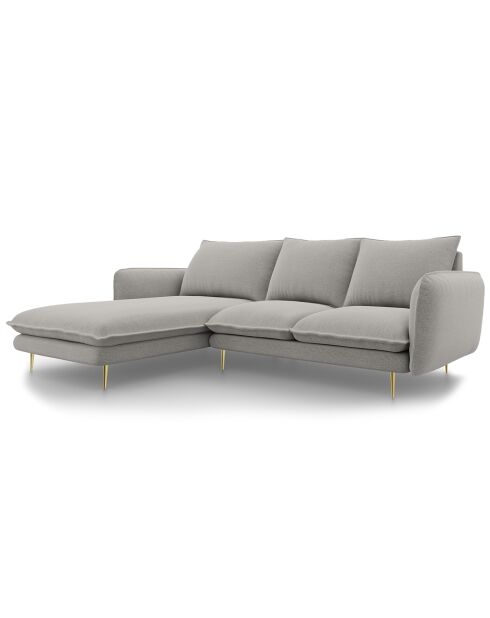 Canapé d'Angle Gauche en Tissu Vienna gris clair - 255x170x95 cm