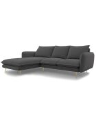 Canapé d'Angle Gauche en Tissu Vienna gris foncé - 255x170x95 cm