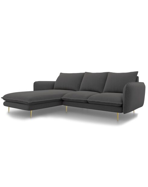 Canapé d'Angle Gauche en Tissu Vienna gris foncé - 255x170x95 cm
