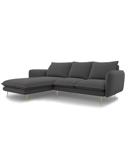 Canapé d'Angle Gauche en Tissu Vienna gris foncé - 255x170x95 cm