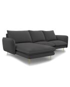 Canapé d'Angle Gauche en Tissu Vienna gris foncé - 255x170x95 cm