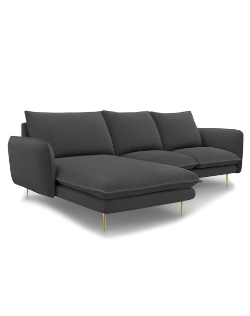 Canapé d'Angle Gauche en Tissu Vienna gris foncé - 255x170x95 cm