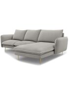 Canapé d'Angle Droit en Tissu Vienna gris clair - 255x170x95 cm