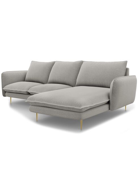 Canapé d'Angle Droit en Tissu Vienna gris clair - 255x170x95 cm