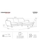 Canapé d'Angle Droit en Tissu Vienna gris clair - 255x170x95 cm