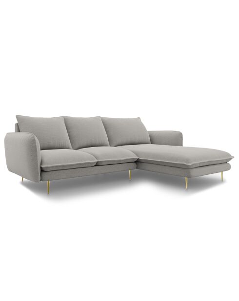Canapé d'Angle Droit en Tissu Vienna gris clair - 255x170x95 cm