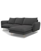 Canapé d'Angle Droit en Tissu Vienna gris foncé - 255x170x95 cm