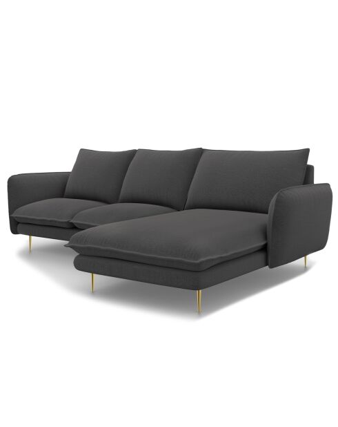 Canapé d'Angle Droit en Tissu Vienna gris foncé - 255x170x95 cm