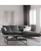 Canapé d'Angle Droit en Tissu Vienna gris foncé - 255x170x95 cm