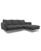 Canapé d'Angle Droit en Tissu Vienna gris foncé - 255x170x95 cm