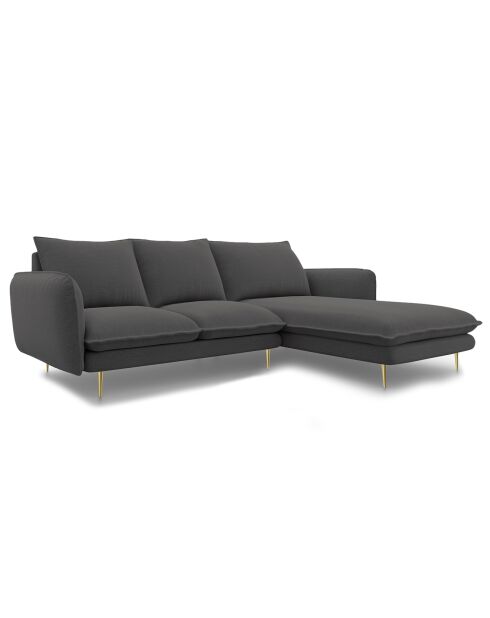 Canapé d'Angle Droit en Tissu Vienna gris foncé - 255x170x95 cm