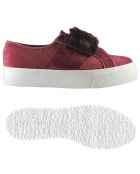 Baskets en velours Fur bordeaux