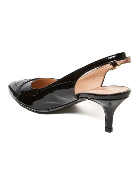 Slingbacks en Cuir Salomé noirs - Talon 5 cm