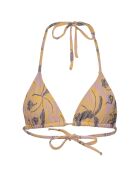 Haut de Maillot triangle Palme Moi imprimé jaune