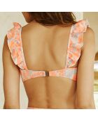 Top de bikini con estampado coral Palme Toi
