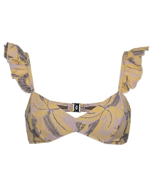 Haut de Maillot Palme Toi imprimé jaune