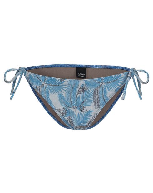 Slip bikini blu con stampa Palme Moi