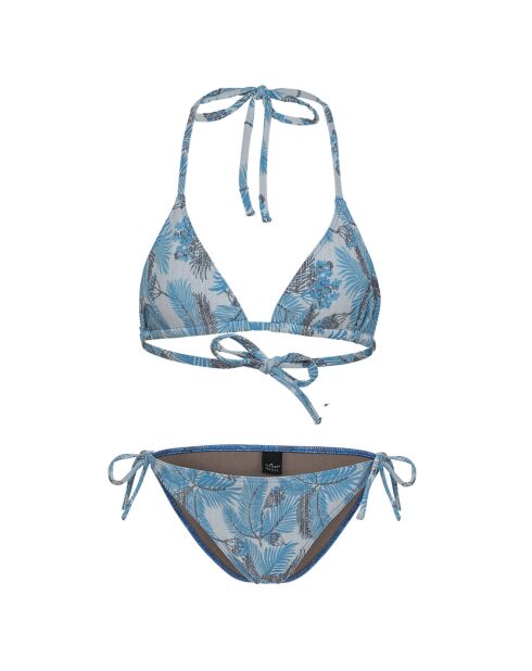 Slip bikini blu con stampa Palme Moi