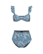 Top da bagno Palme Toi con stampa blu