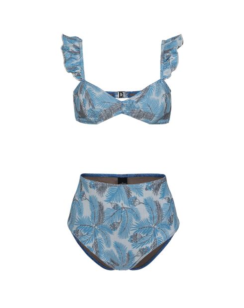 Top da bagno Palme Toi con stampa blu