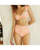Top de bikini con estampado coral Palme Toi