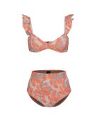 Top de bikini con estampado coral Palme Toi