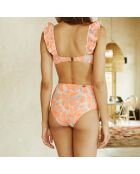 Top de bikini con estampado coral Palme Toi