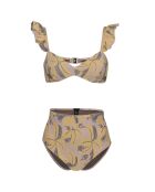 Haut de Maillot Palme Toi imprimé jaune