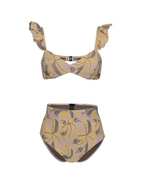 Haut de Maillot Palme Toi imprimé jaune