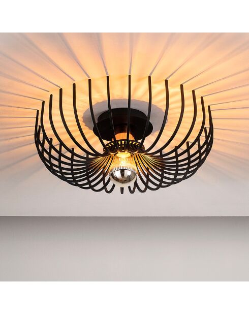 Plafonnier Aspendos noir  -  D. 36xh.12 cm