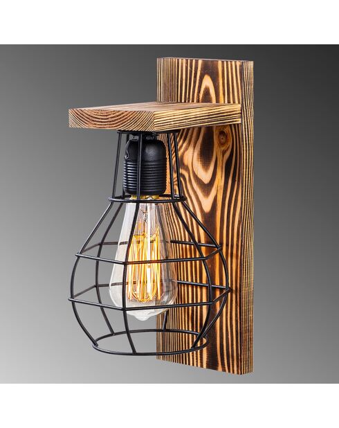 Erebos Wandleuchte aus Holz - 16x16x30cm