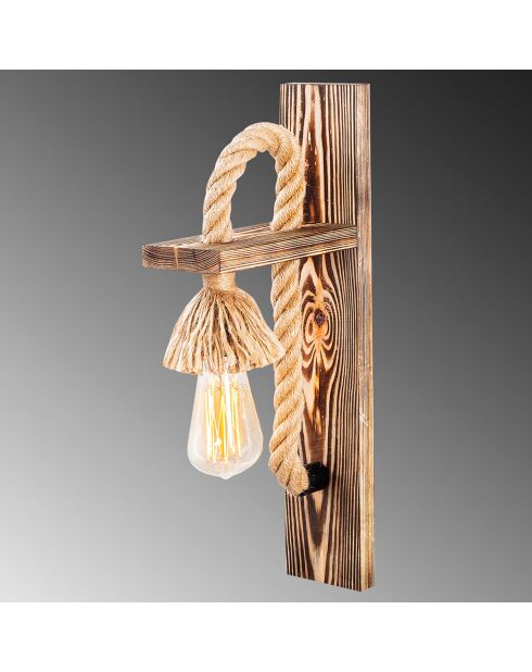Lámpara de pared de madera Erebos - 9x18x45cm
