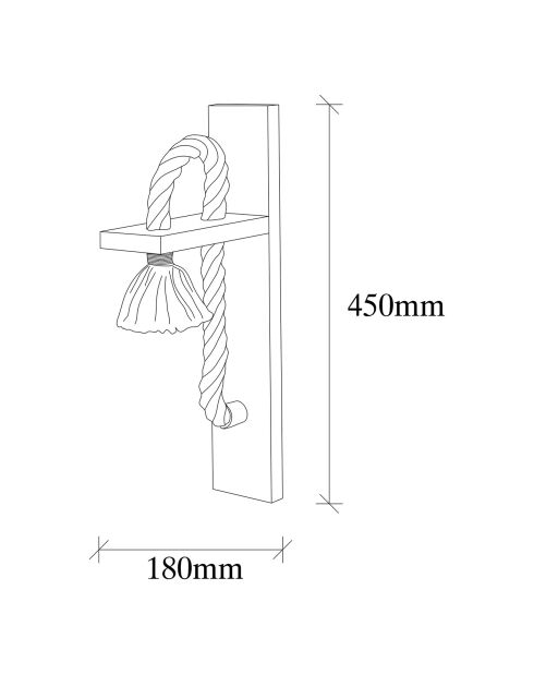 Lámpara de pared de madera Erebos - 9x18x45cm