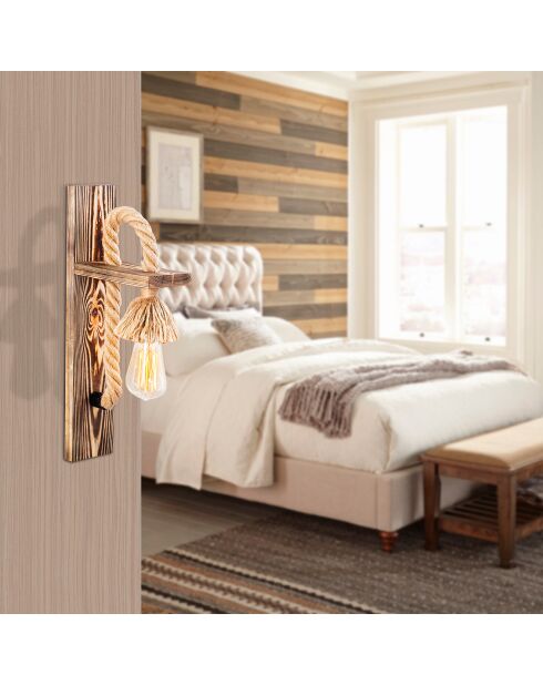 Lámpara de pared de madera Erebos - 9x18x45cm