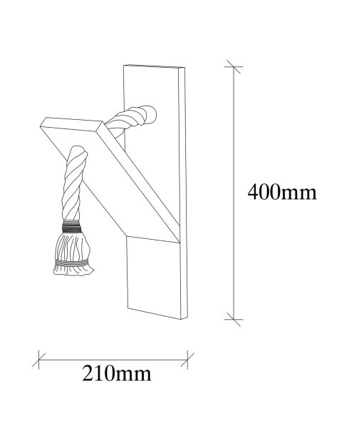 Lámpara de pared de madera Erebos - 11x21x40cm