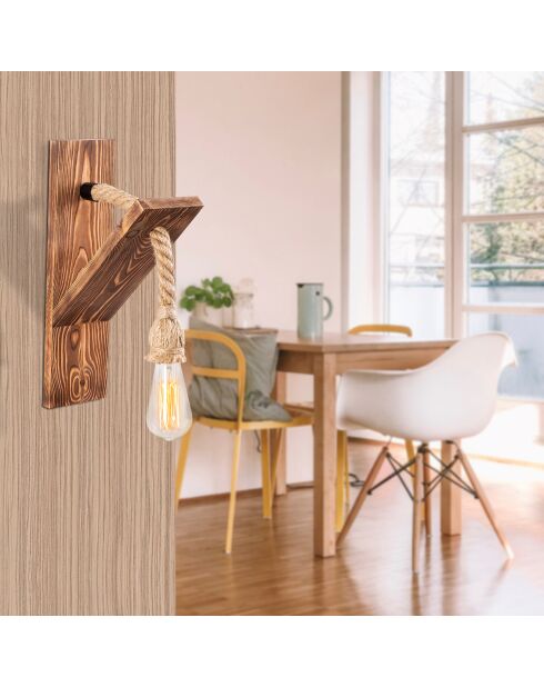 Lámpara de pared de madera Erebos - 11x21x40cm