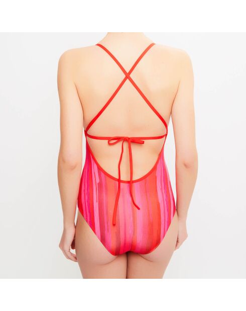 Badpak uit één stuk met rode strepen voor de zomer