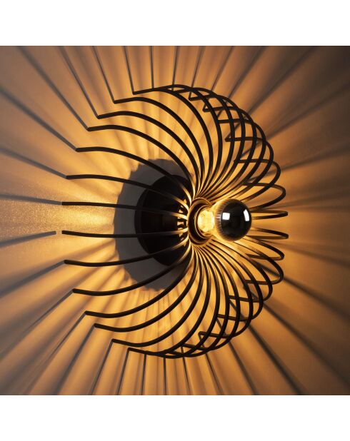 Wandlamp Aspendos zwart - D. 12xh.36 cm
