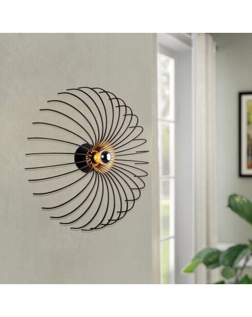 Wandlamp Aspendos zwart - D. 12xh.36 cm
