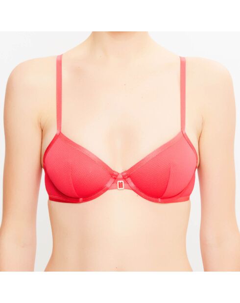 Rode top van zacht jersey Swim-Essence