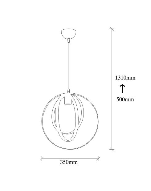 Suspension Vaveyla noire  -  D. 35xh.131 cm
