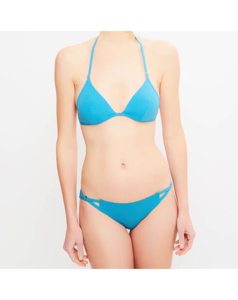 Eigentijdse turquoise triangelbikinitop met beugel