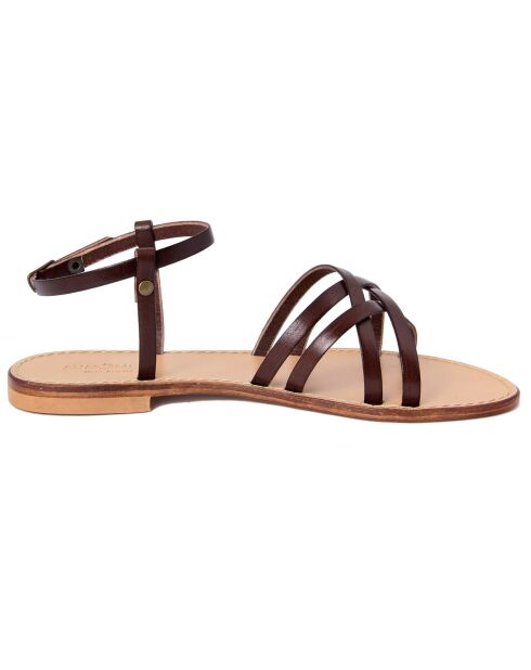 Sophie donkerbruine leren sandalen