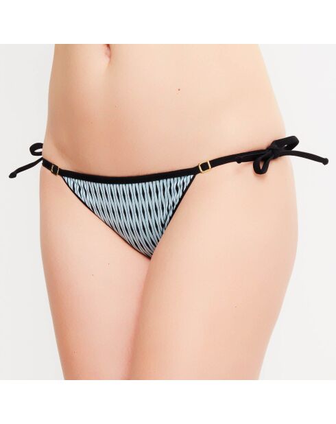 Braguitas de bikini Eva con estampado negro/turquesa